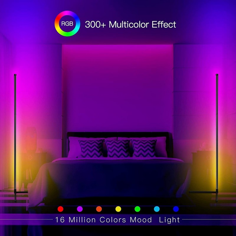 RGB LED Floor Lamp color Changing with APP Control, DIY Mode & Timing