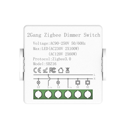 2Gang Zigbee Dimmer Switch Module